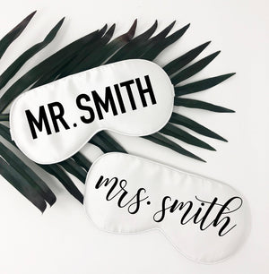 Bridal gift his and hers, honeymoon gift, bridal gift, gift for wife and husband, wedding gift, bridal shower gift, mr and mrs sleep mask