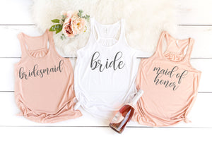 summer bachelorette, bridal party tanks, gift for bridesmaid , maid of honor top, bride tank, bridal party tops, matching bridal party