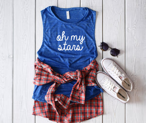 oh my stars tank, fourth of July tank, patriotic tank, memorial day tank, 4th of July shirt, 4th of July tank top, red white blue
