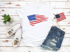 women's flag shirt, 4th of July tee, 4th of July shirt, patriotic tee, red white blue shirt, women's 4th shirt, 4th of July tee, flag tee