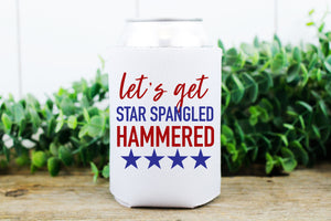star spangled hammered, 4th of july koozie, 4th of july party favor, 4th of july party, 4th of july cookout, party favor, 4th of july