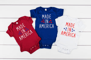 Patriotic coming home outfit , Made in America, baby 4th of July outfit, red white and blue, cute baby top, baby's first fourth