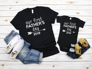 Fathers day 2019, Fathers day gift for husband, Our first Fathers day, First Father's day gift, matching dad and son, family picture shirts
