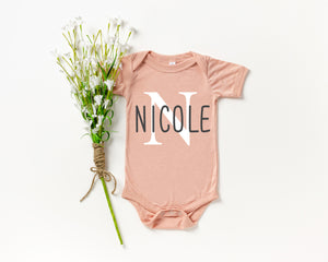 Personalized baby outfit, pregnancy announcement, personalized baby announcement, pregnancy reveal, new baby girl announcement