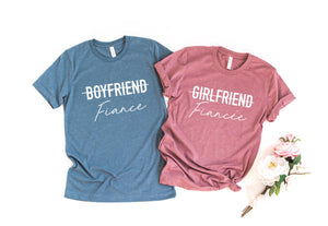 girlfriend fiance shirt, engagement gift, matching fiance shirts, matching couple shirts, fiance t-shirt, couples shirts, engagement shirt,