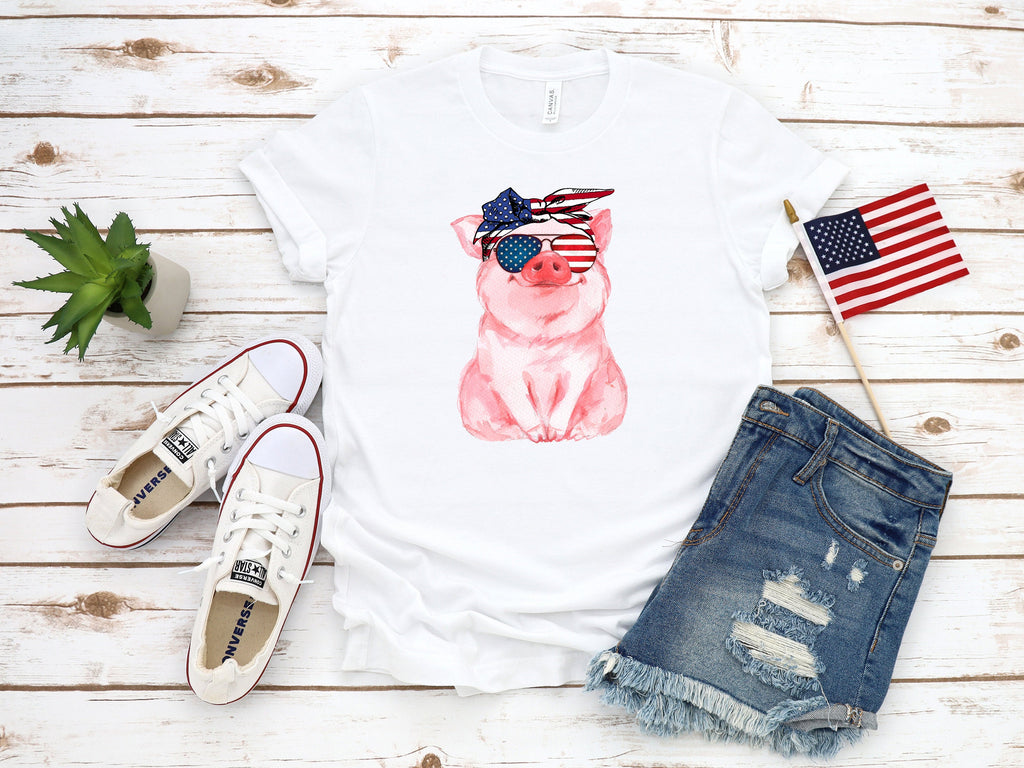 cute 4th of july shirt, patriotic pig, 4th of july pig shirt, memorial day shirt, fourth of july shirt, 4th of july shirt, patriotic shirt