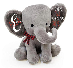 baby first Christmas gift - personalized 1st Christmas keepsake - personalized stuffed elephant
