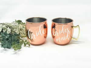 bridesmaid gift, rose gold tumbler, moscow mule, bridal party gift, bridal tumbler, Bridal Party, Bachelorette Party, Wedding Tumbler