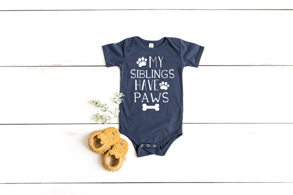 my siblings have paws shirt, funny baby shower gift, funny baby gift, –  Up2ournecksinfabric