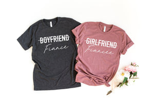 girlfriend fiance shirt, engagement gift, matching fiance shirts, matching couple shirts, fiance t-shirt, couples shirts, engagement shirt,