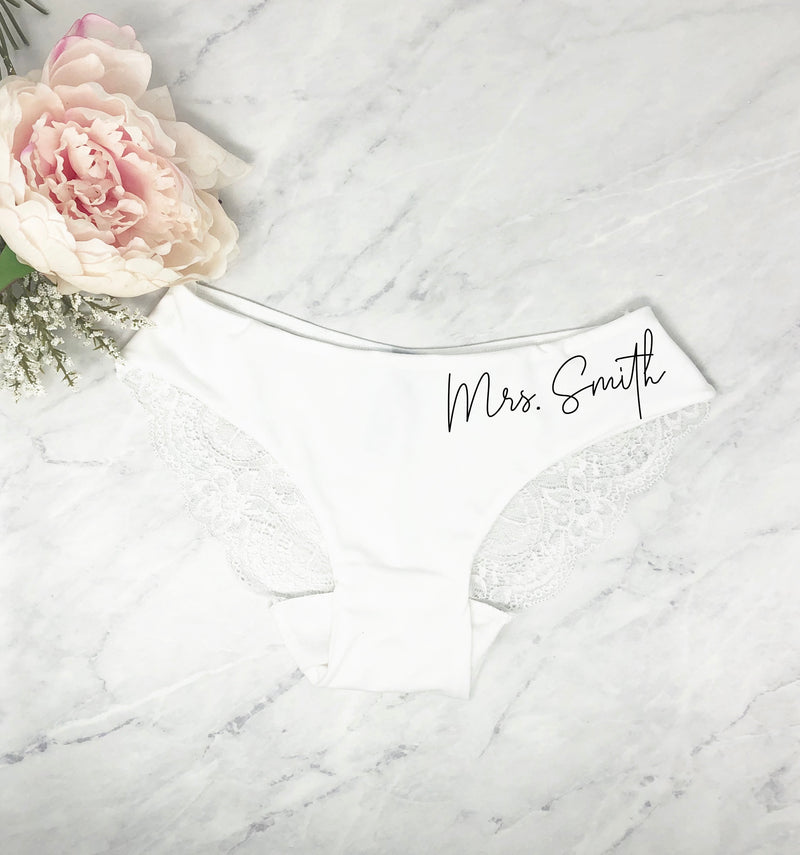 Personalized Gifts for her Bride Panties - Lace Wedding Underwear